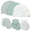 6-Piece Organic Cotton Mitt and Hat Set