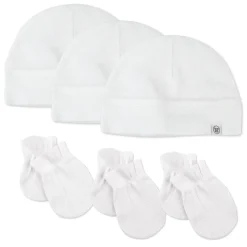 6-Piece Organic Cotton Mitt and Hat Set