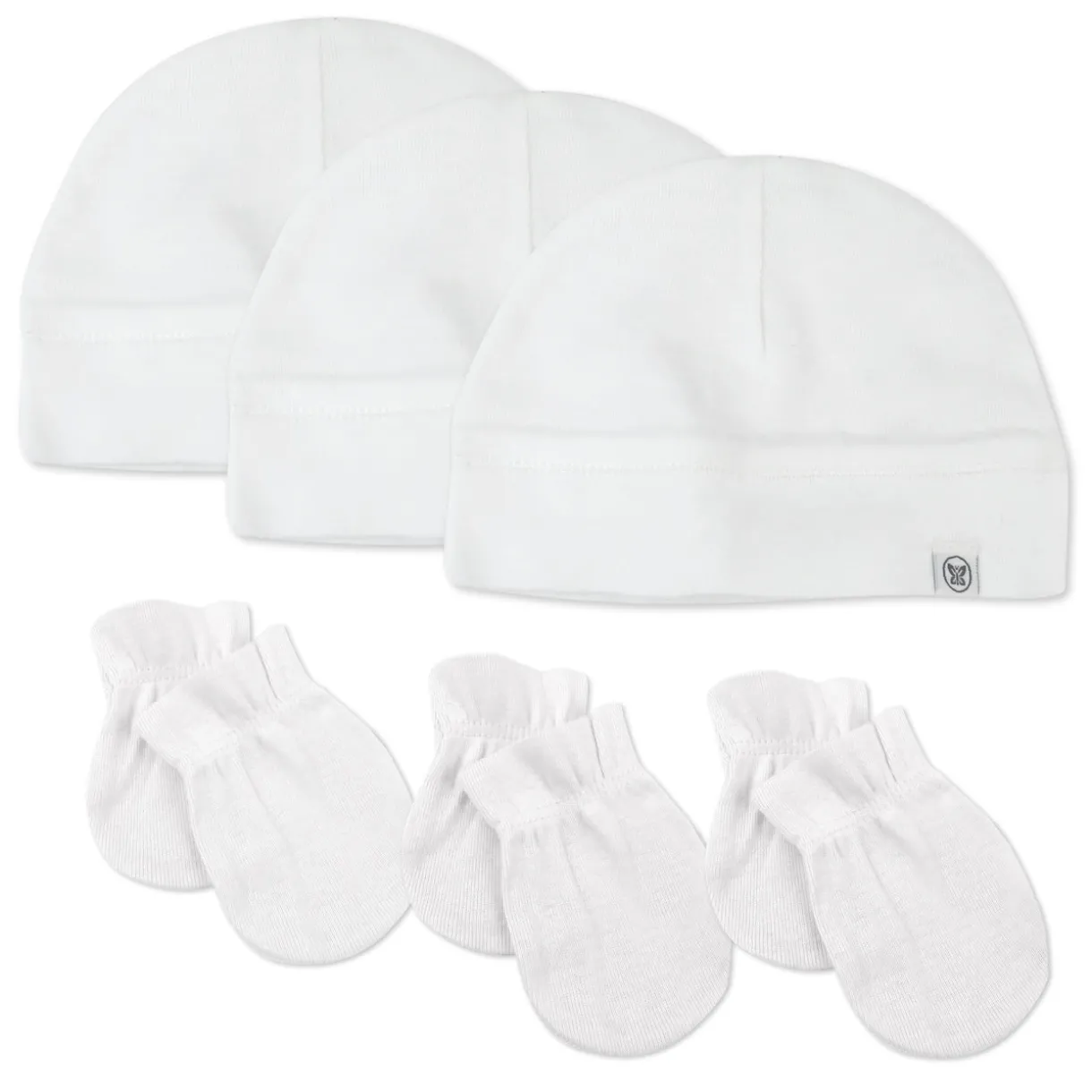 6-Piece Organic Cotton Mitt and Hat Set