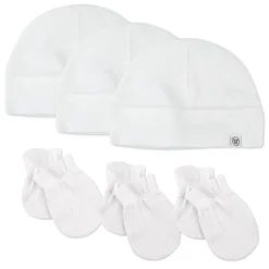 6-Piece Organic Cotton Mitt and Hat Set