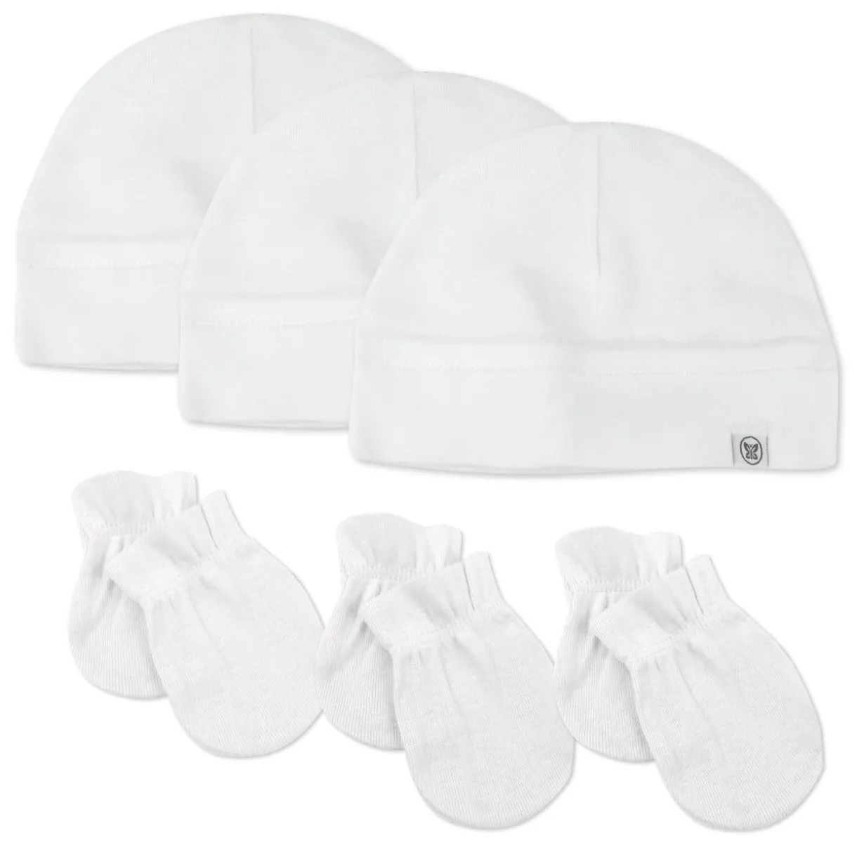 6-Piece Organic Cotton Mitt and Hat Set