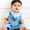 3-Piece Organic Cotton Rib Romper, T-Shirt and Reversible Bib