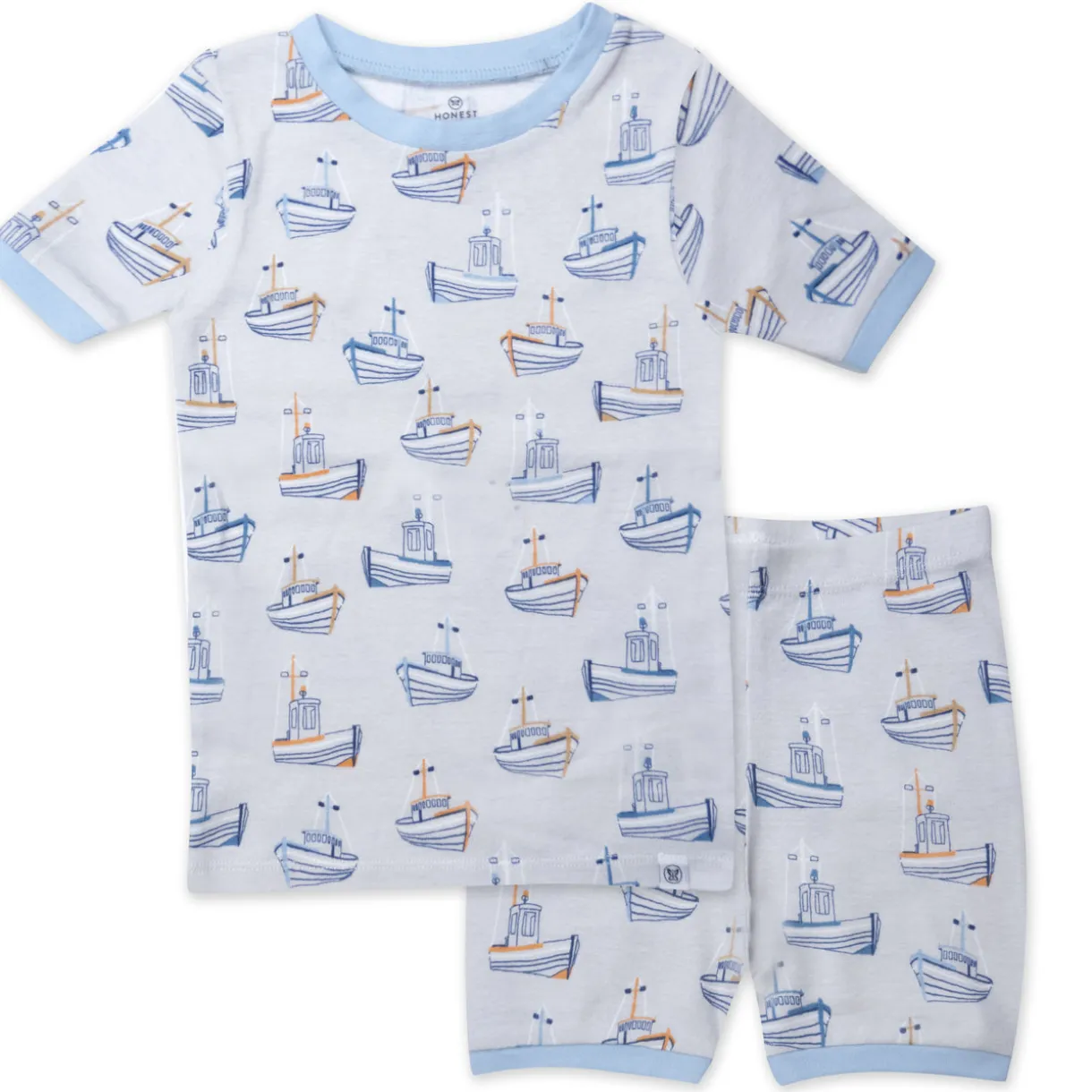 2-Piece Organic Cotton Short Sleeve & Shorts Pajama Set