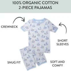 2-Piece Organic Cotton Short Sleeve & Shorts Pajama Set