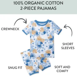 2-Piece Organic Cotton Short Sleeve & Shorts Pajama Set
