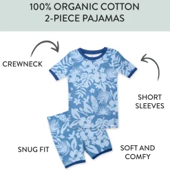 2-Piece Organic Cotton Short Sleeve & Shorts Pajama Set