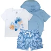3-Piece Short Sleeve Hoodie, T-shirt and Short Set