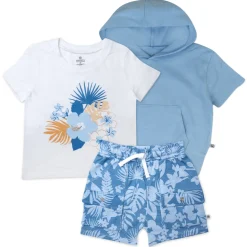 3-Piece Short Sleeve Hoodie, T-shirt and Short Set