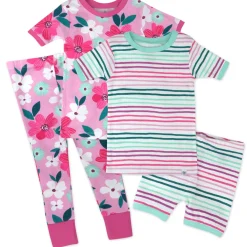 4-Piece Short Sleeve, Short and Long Leg PJ Set