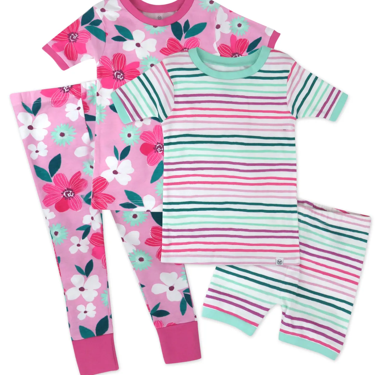 4-Piece Short Sleeve, Short and Long Leg PJ Set