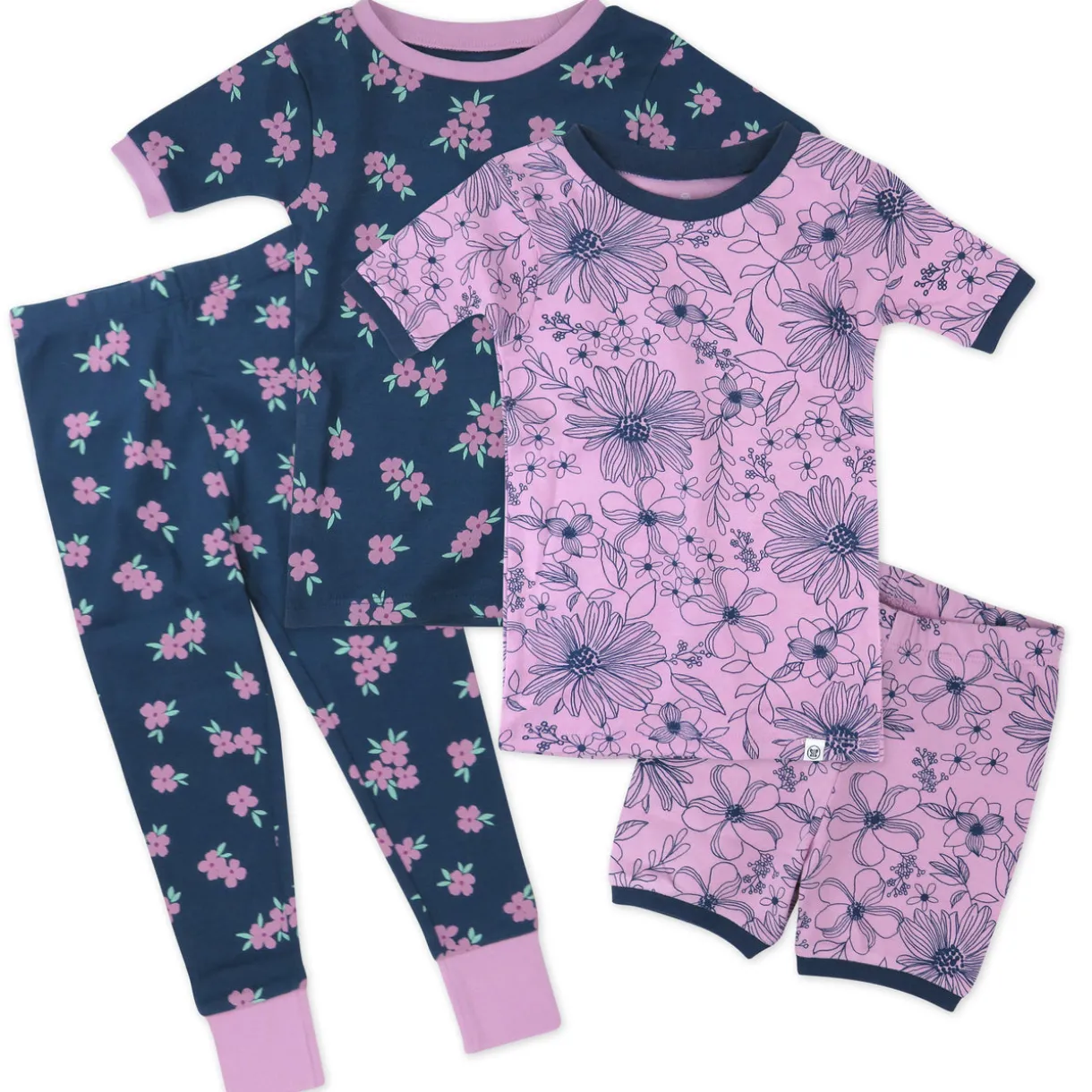 4-Piece Short Sleeve, Short and Long Leg PJ Set