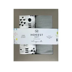 SNUGGLE TIME 2-Pack Organic Cotton Swaddle Blankets Gift Set
