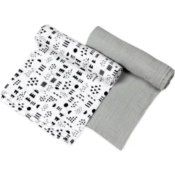SNUGGLE TIME 2-Pack Organic Cotton Swaddle Blankets Gift Set