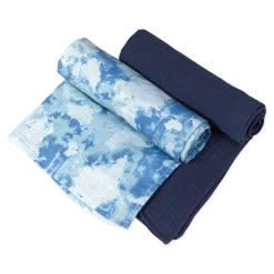 SNUGGLE TIME 2-Pack Organic Cotton Swaddle Blankets Gift Set