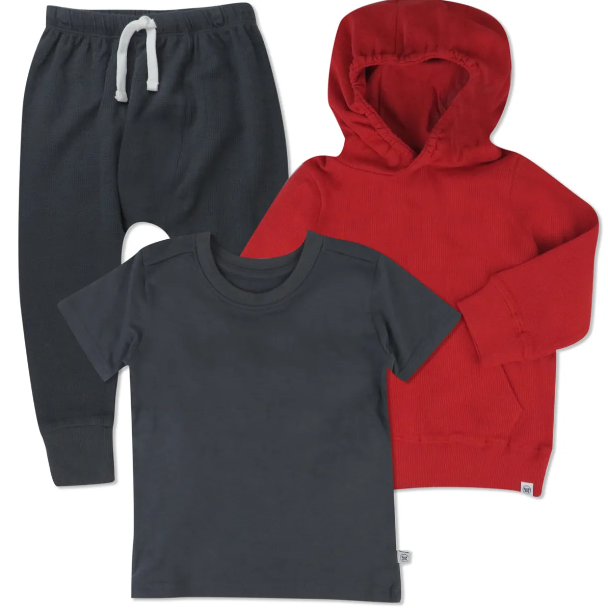 Toddler 3-Piece Hooded Pullover, Short Sleeve T-Shirt & Honest Pant Set