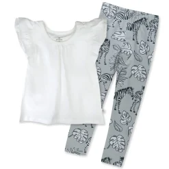 Toddler 2-Piece Legging and Flutter Sleeveless Shirt Set