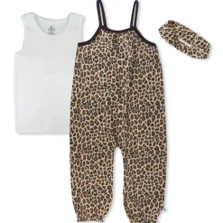 Toddler 3-Piece Organic Cotton Strappy Romper, Tank Top, and Headband Set