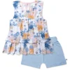 Toddler 2-Piece Ruffle Layered Shirt and Cuffed Short Set