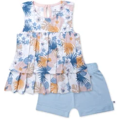 Toddler 2-Piece Ruffle Layered Shirt and Cuffed Short Set