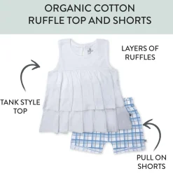 Toddler 2-Piece Ruffle Layered Shirt and Cuffed Short Set