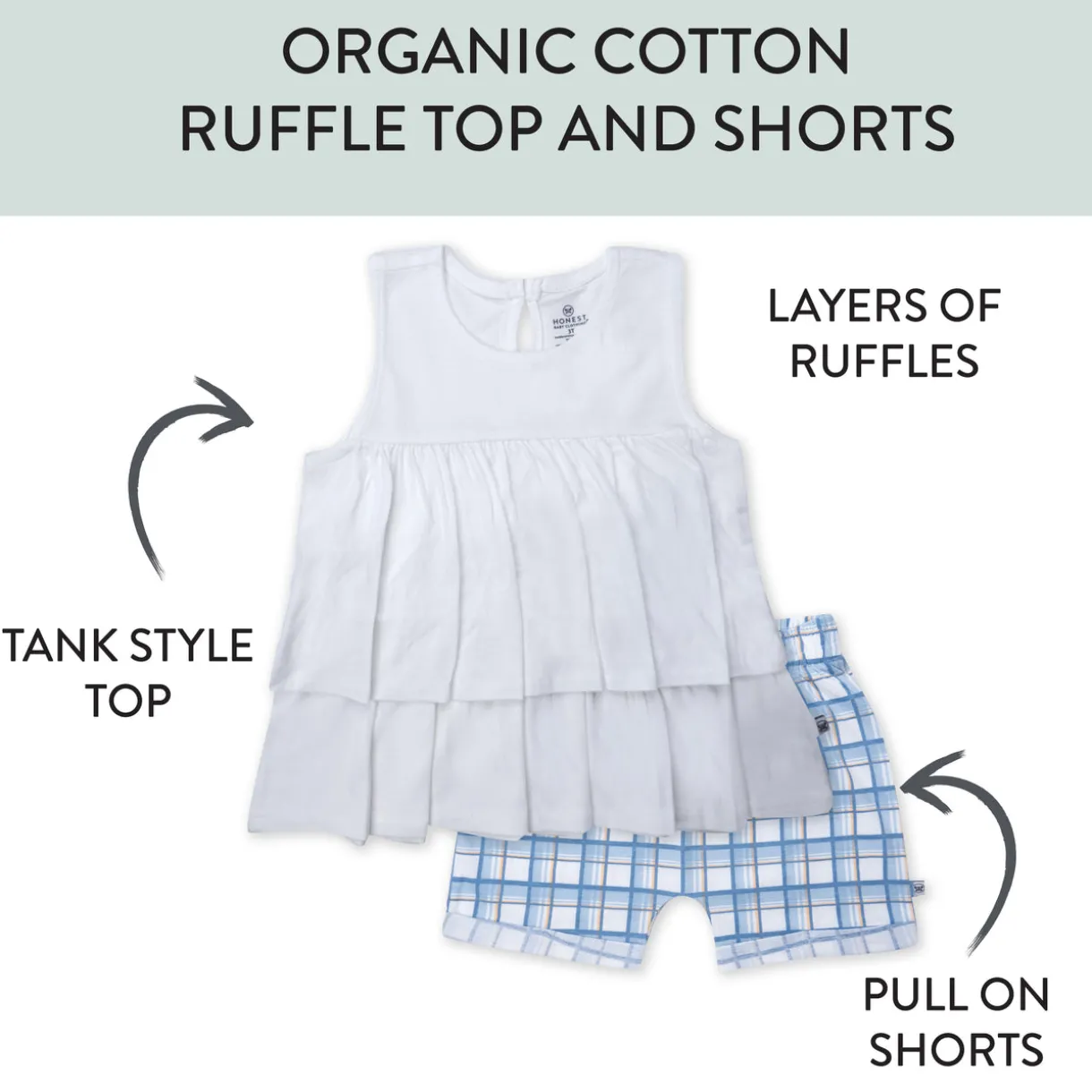 Toddler 2-Piece Ruffle Layered Shirt and Cuffed Short Set