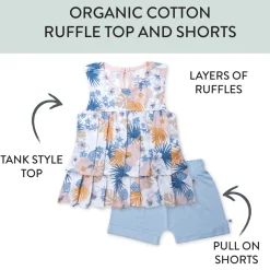 Toddler 2-Piece Ruffle Layered Shirt and Cuffed Short Set