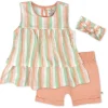 Toddler 3-Piece Ruffle Top, Short and Headband Set