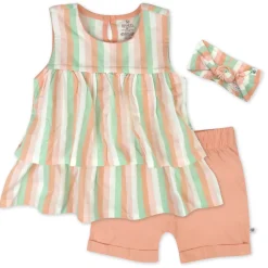 Toddler 3-Piece Ruffle Top, Short and Headband Set