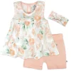 Toddler 3-Piece Ruffle Top, Short and Headband Set