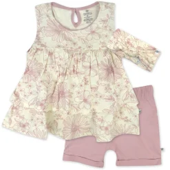 Toddler 3-Piece Ruffle Top, Short and Headband Set