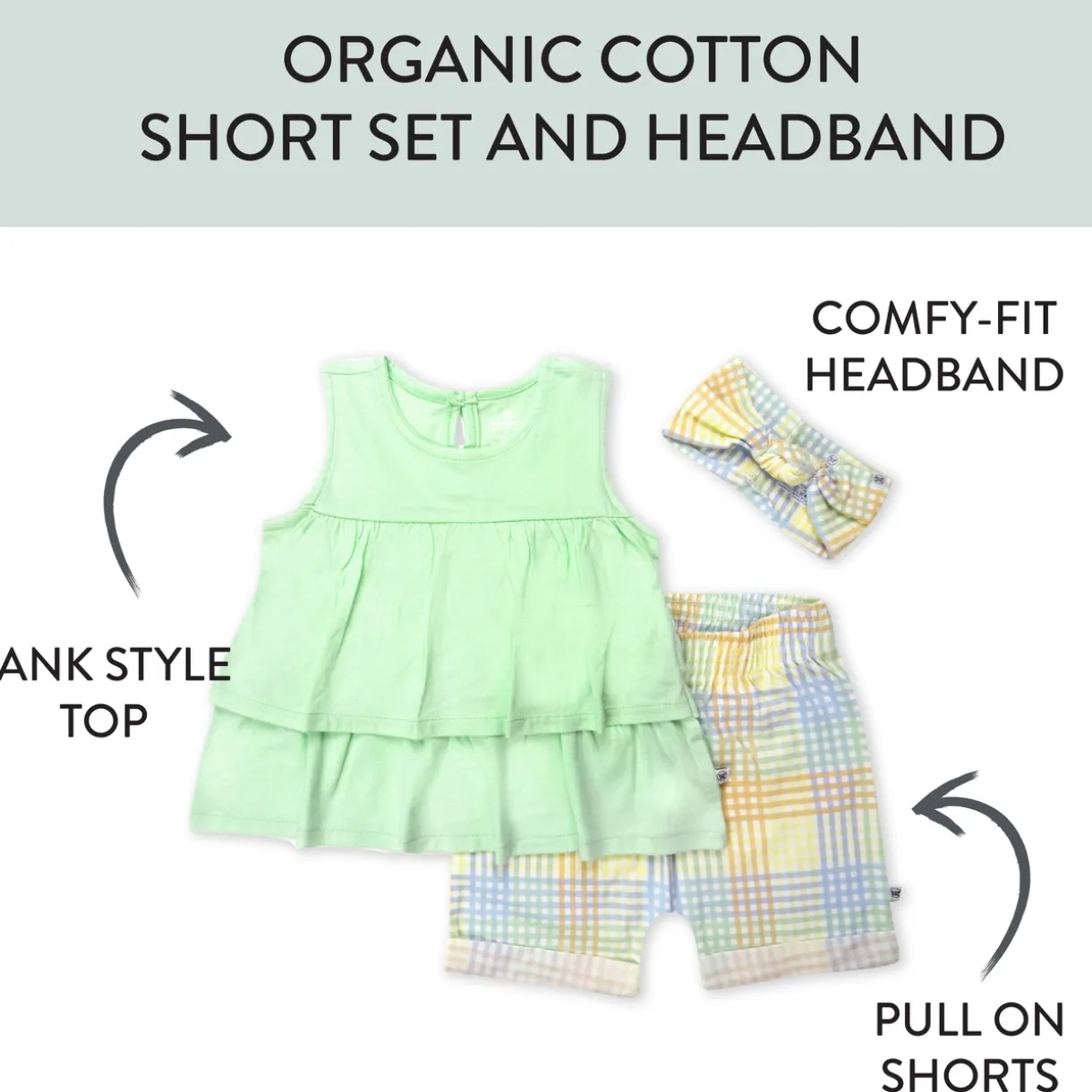 Toddler 3-Piece Ruffle Top, Short and Headband Set