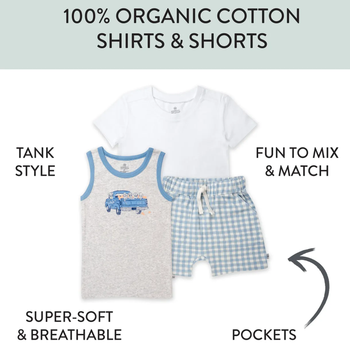 Toddler 3-Piece Short Sleeve T-Shirt, Muscle and Short Set